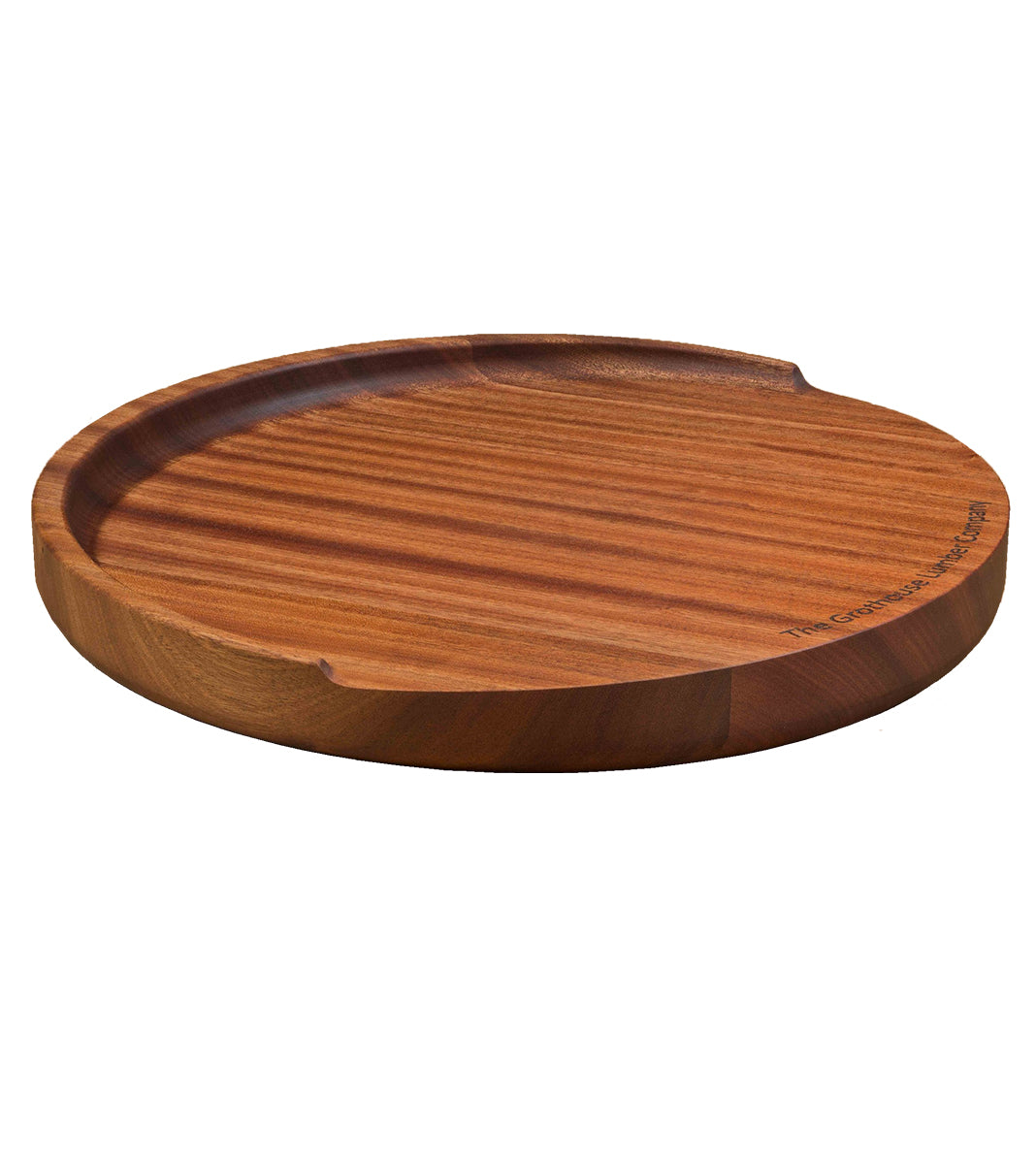 The Trencher Sapele Mahogany Round Wood Reversible Cutting Board